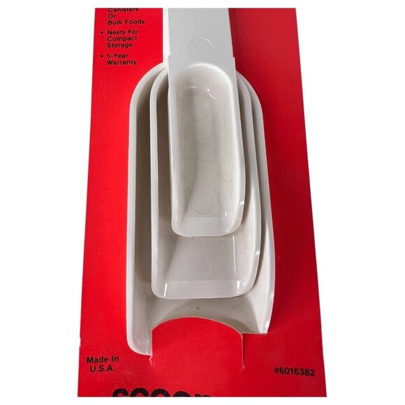 New Vintage Pyrex Accessories 3 Scoop Set Nesting Spoon Plastic Kitchen Tools - Picture 2 of 4